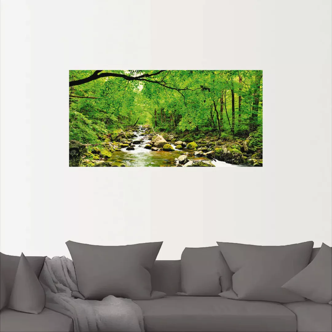 Artland Wandbild "Herbstwald Fluss Smolny", Wald, (1 St.), als Leinwandbild günstig online kaufen