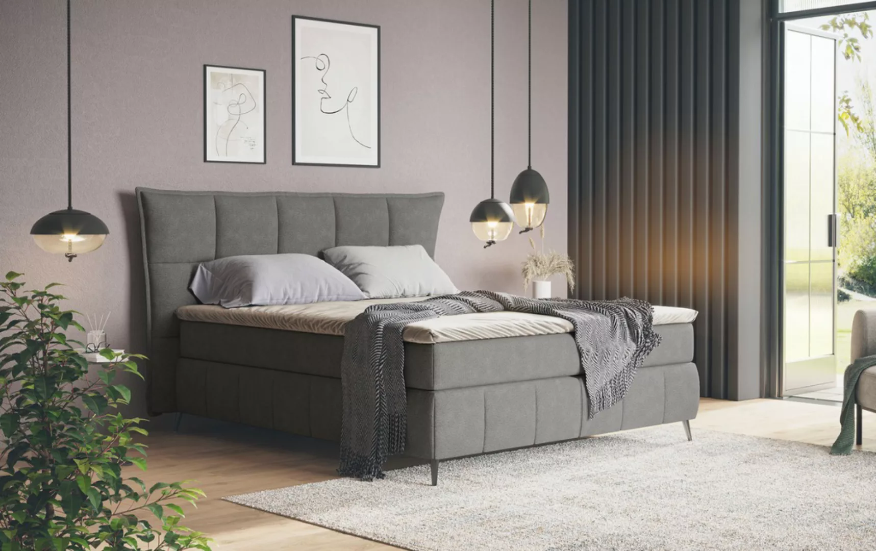 COTTA Boxspringbett »Sarah«, inkl. Topper, 2 Matratzenkerne, Härtegrade H2, günstig online kaufen