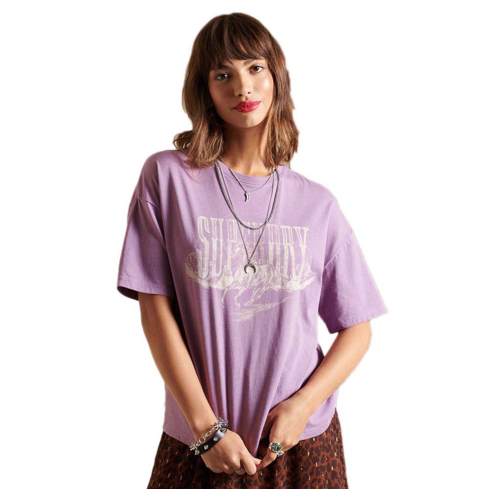 Superdry Boho Graphic Fit Kurzärmeliges T-shirt S Dazed Lilac günstig online kaufen
