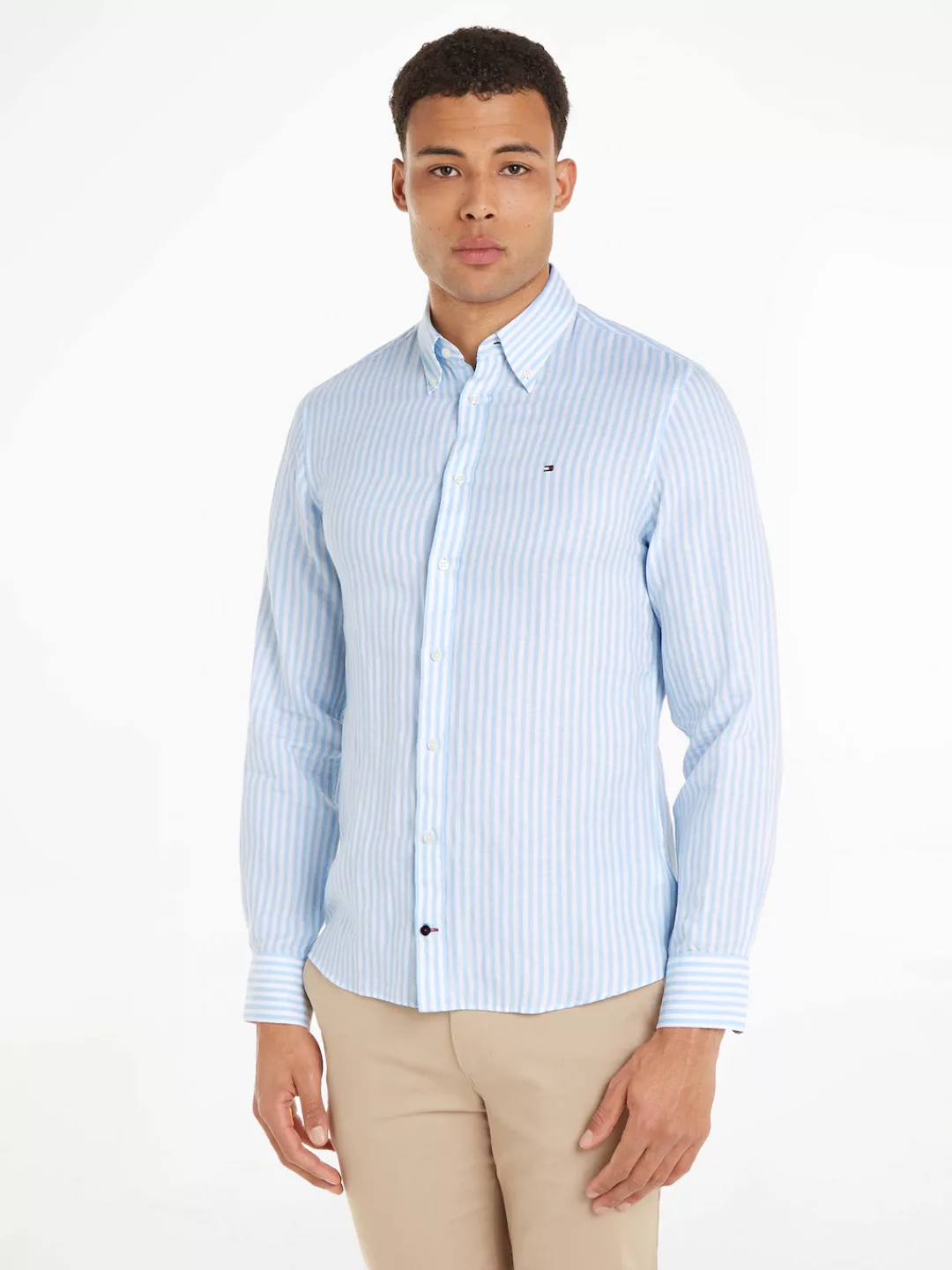 Tommy Hilfiger Langarmhemd CL W-COTTON LINEN STRIPE SHIRT modisch gestreift günstig online kaufen