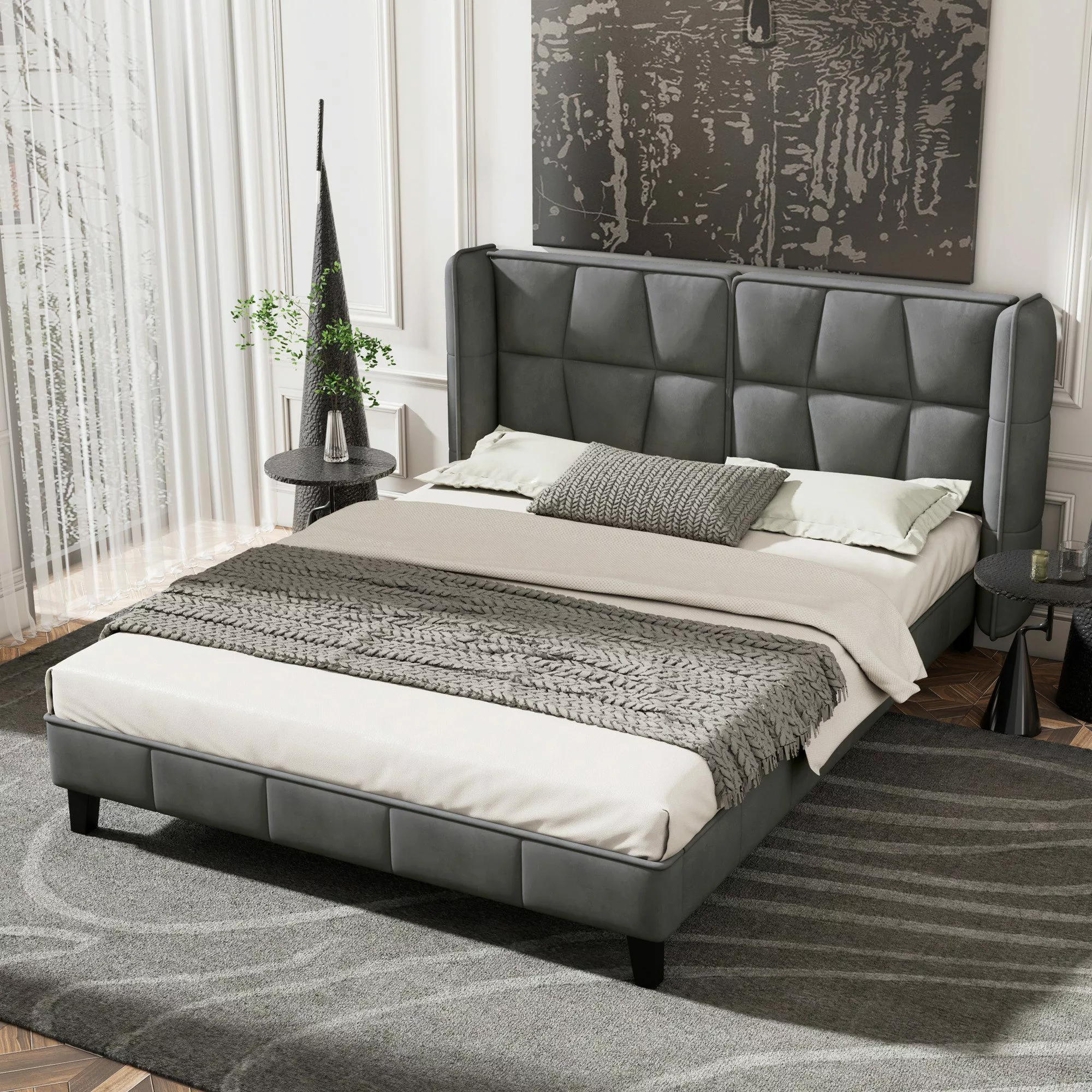 KLAM HOME Polsterbett Bettgestell Doppelbett mit günstig online kaufen