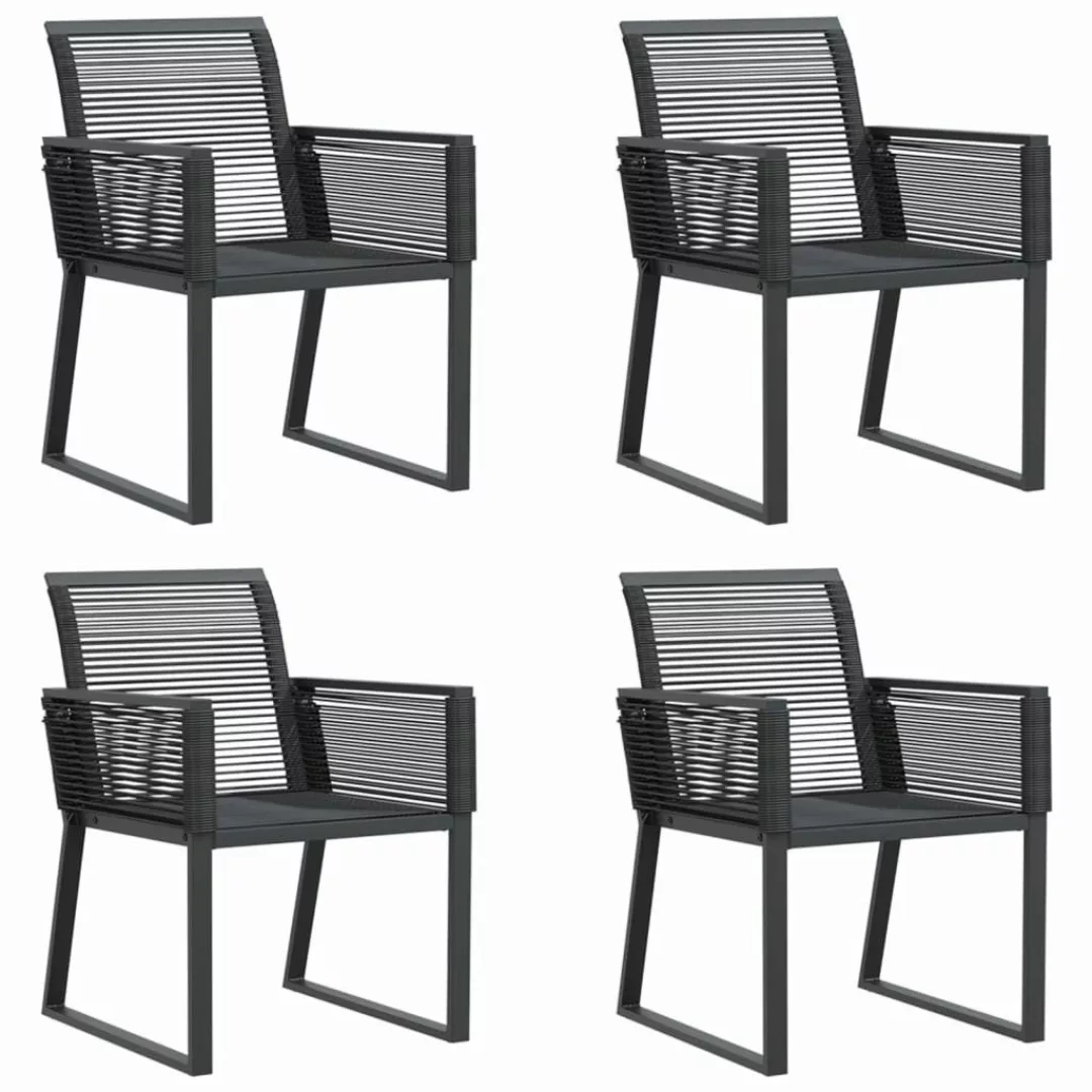 vidaXL Gartenstuhl Gartenstühle 4 Stk. Schwarz günstig online kaufen