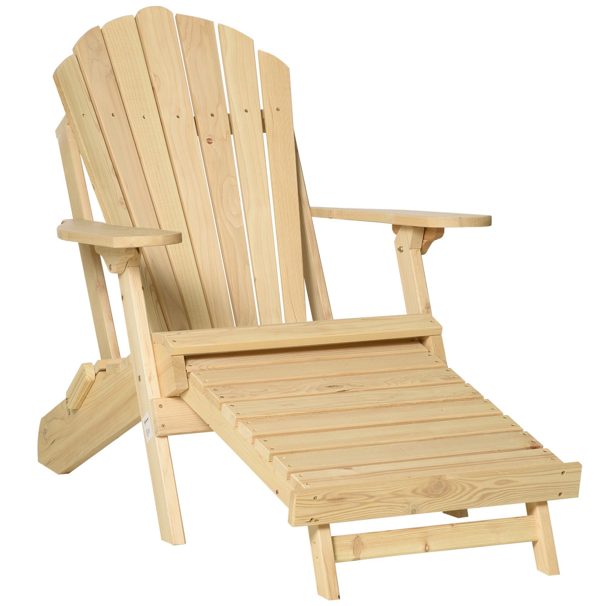 Outsunny Gartenstuhl Adirondack-Gartenstuhl mit Fußstütze klappbar günstig online kaufen