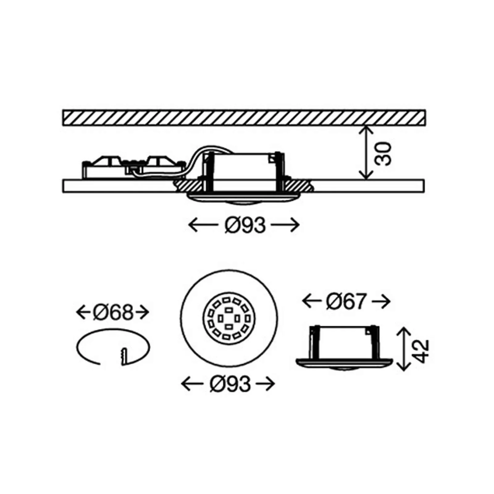 LED-Einbaustrahler Attach One, nickel matt, IP65 günstig online kaufen