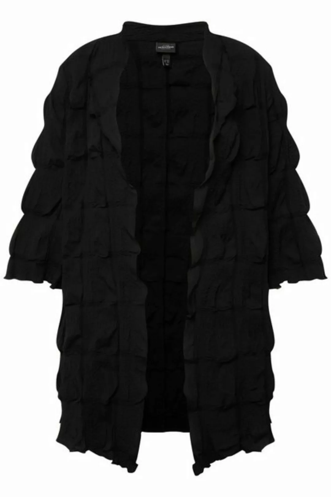 Ulla Popken Sommerjacke Jacke 3D Struktur A-Linie V-Ausschnitt 3/4-Arm günstig online kaufen