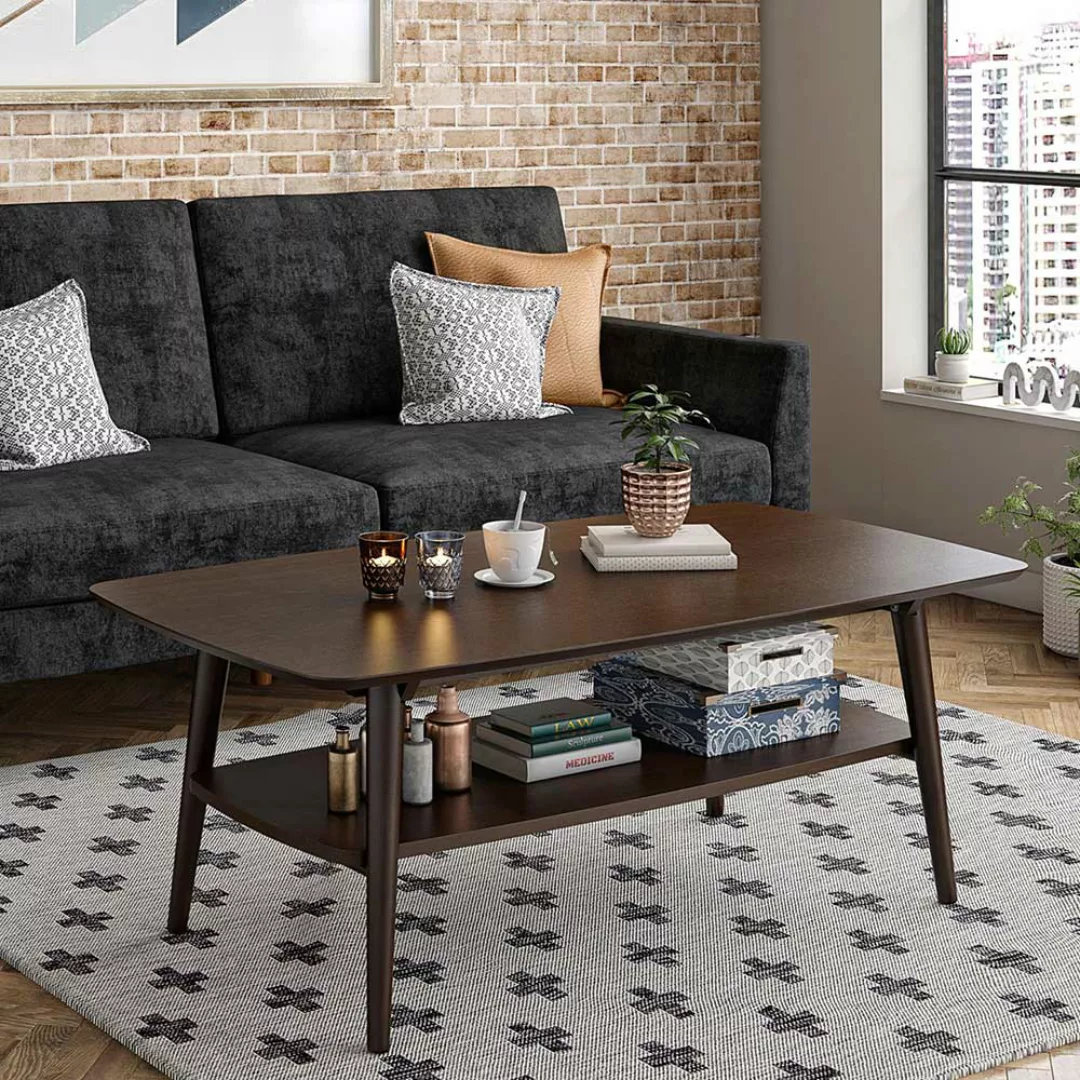 Wohnzimmer Tisch Retro Stil in Walnussfarben 120 cm breit günstig online kaufen