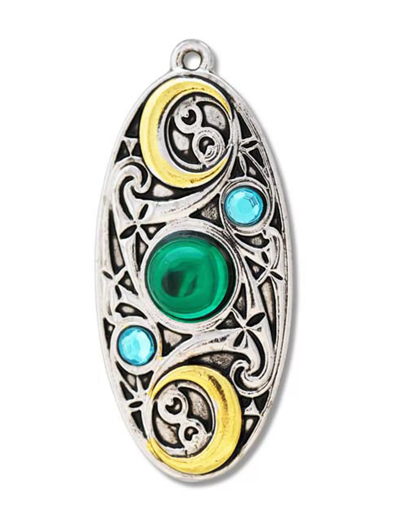 Adelia´s Amulett "Amulett Anhänger Mythische Kelten mit Glasstein Mond-Schi günstig online kaufen