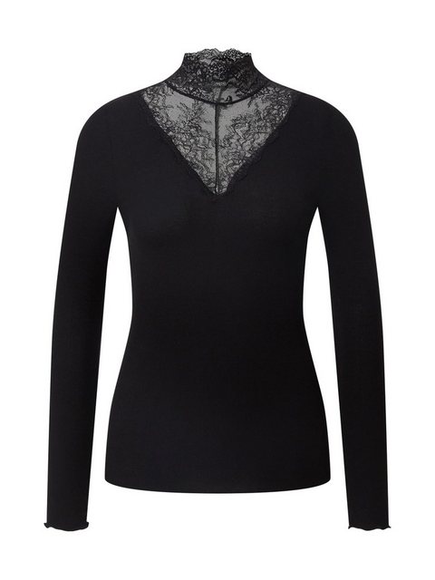 pieces Langarmshirt "PCSIRI LS T-NECK TOP NOOS", mit Spitzeneinsatz günstig online kaufen