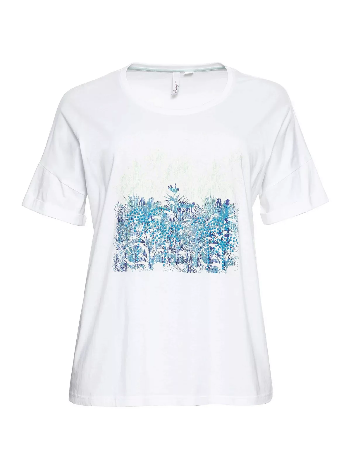 Sheego T-Shirt "Große Größen", mit Frontdruck und Ärmelaufschlag günstig online kaufen