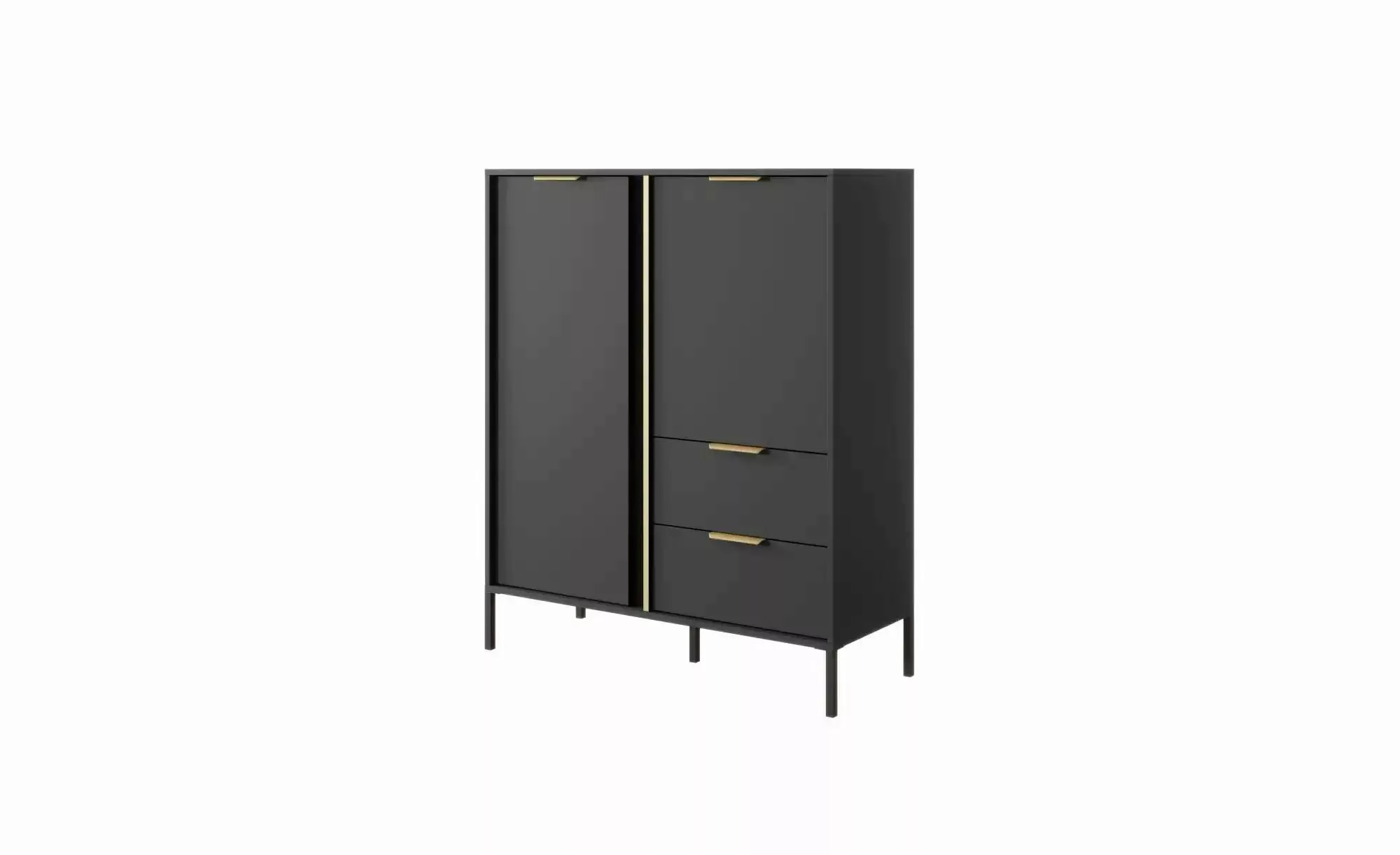 Highboard  Lars ¦ schwarz ¦ Maße (cm): B: 103,3 H: 123,4 Kommoden & Sideboa günstig online kaufen