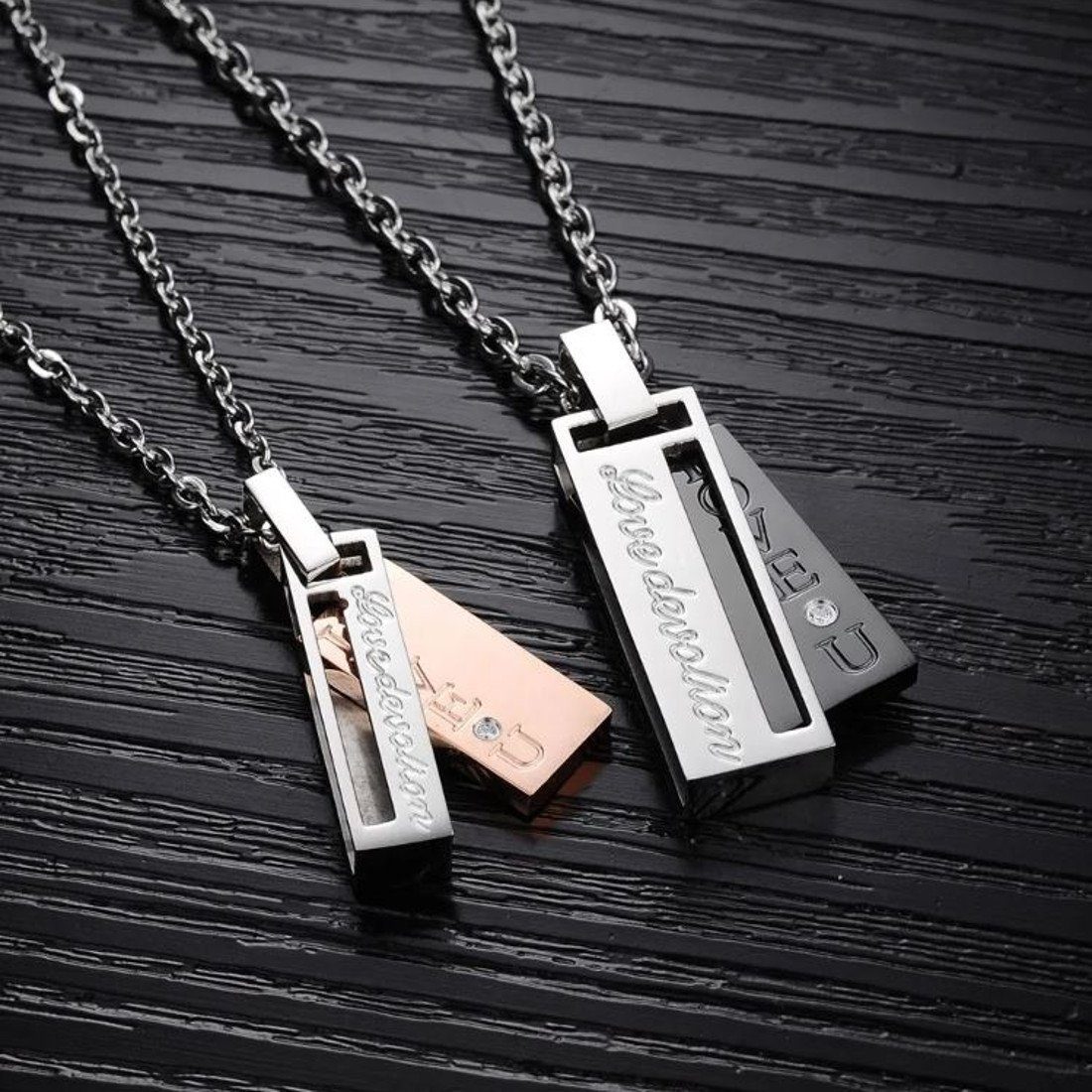 Sanixa Schmuckset Partnerketten Set Anhänger Liebe günstig online kaufen