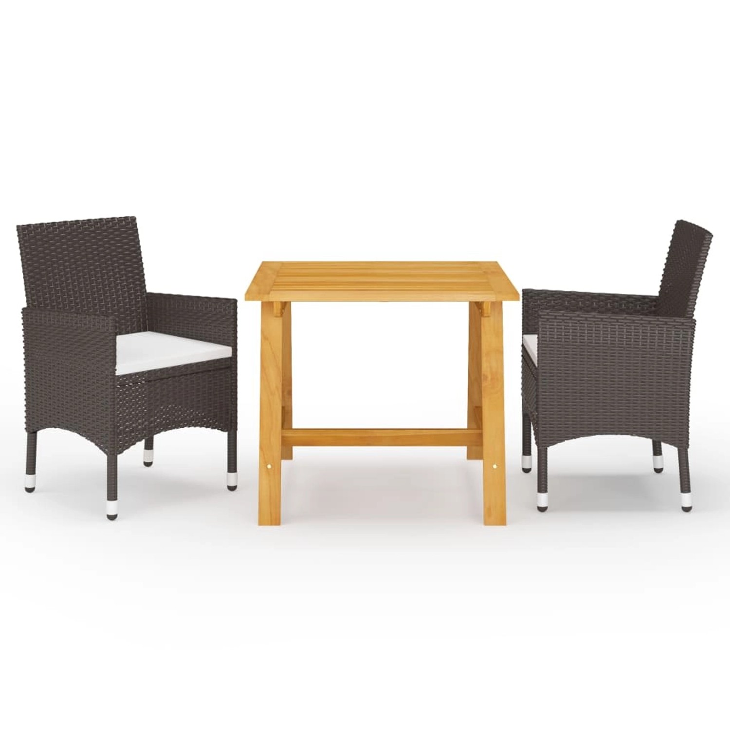 vidaXL 3-Tlg Garten-Essgruppe mit Kissen Braun 3095891 günstig online kaufen