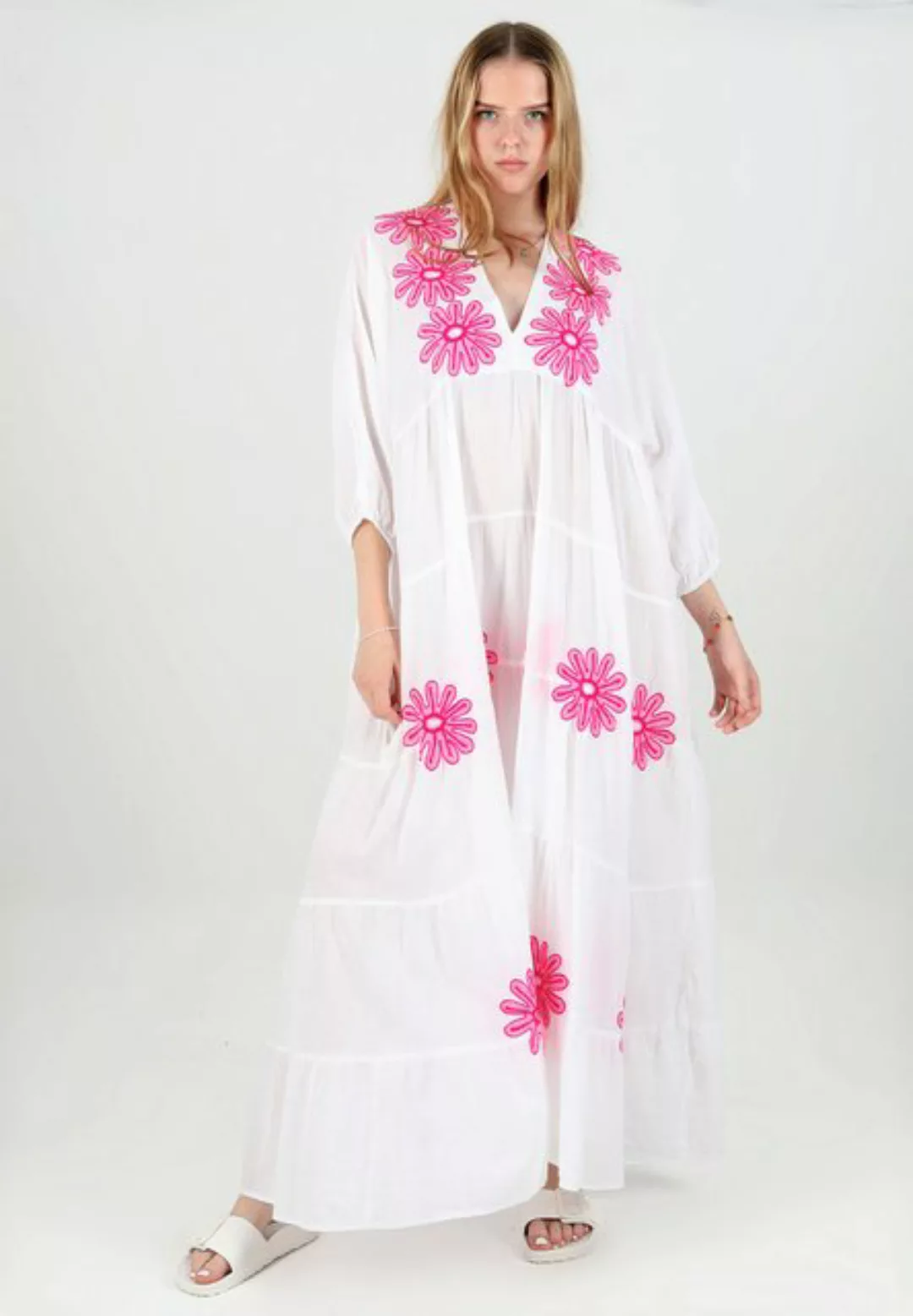 YC Fashion & Style Sommerkleid Oversized Sommer Kleid aus Baumwolle Boho günstig online kaufen