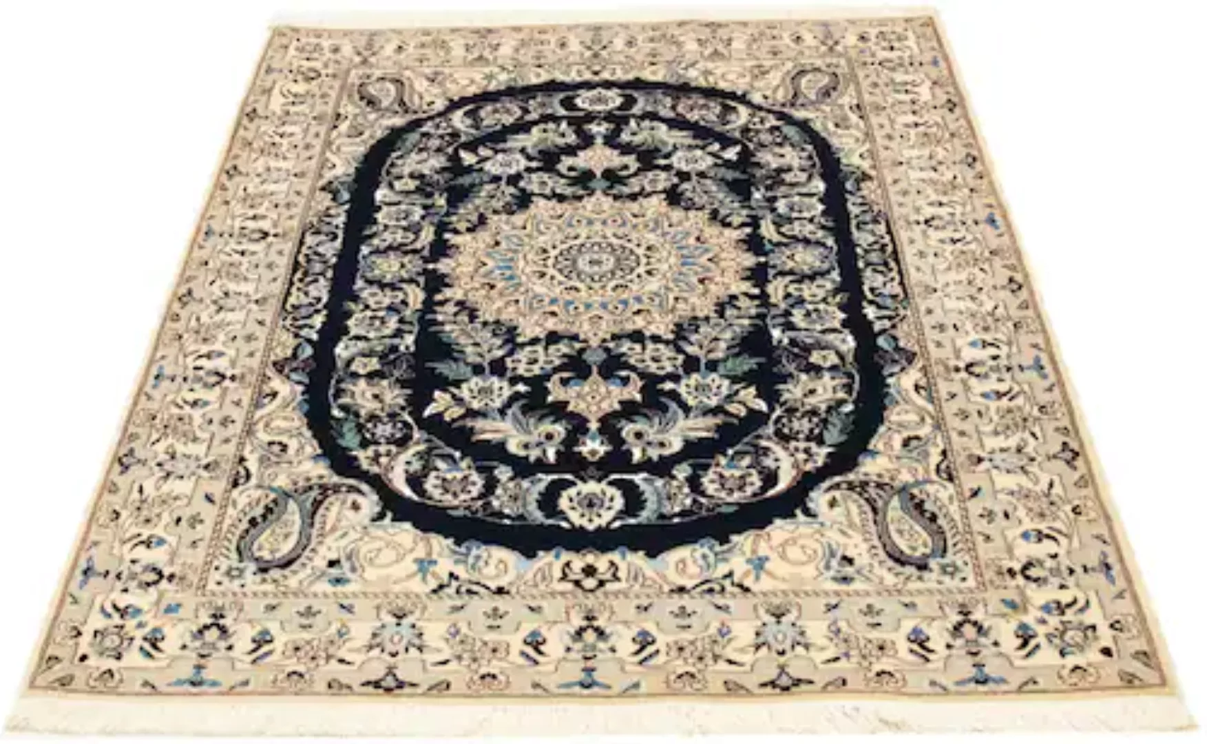 morgenland Teppich »Nain 6la Teppich handgeknüpft blau«, rechteckig günstig online kaufen