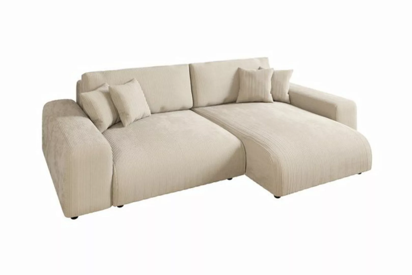 luma-home Ecksofa 21001, mit Schlaffunktion und Bettkasten 255x165 cm, Well günstig online kaufen