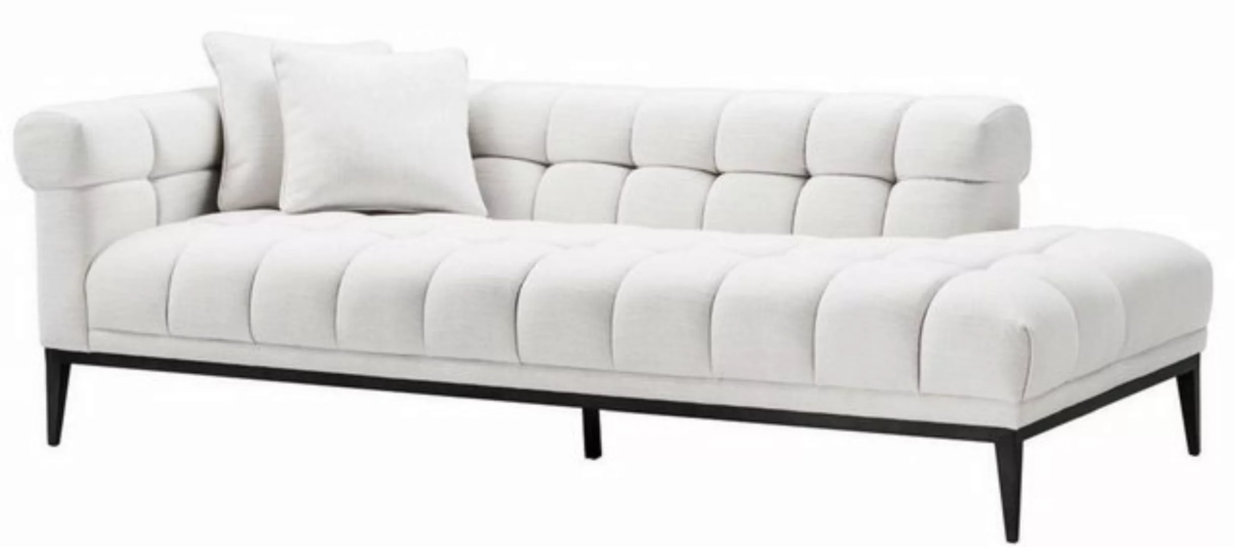 Casa Padrino Loungesofa Luxus Lounge Sofa Weiß / Schwarz 223 x 98 x H. 69 c günstig online kaufen
