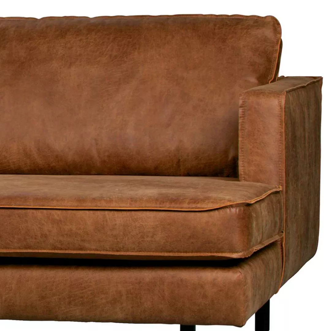 Sofa Eckgarnitur in Cognac Braun Recyclingleder 300 cm breit günstig online kaufen