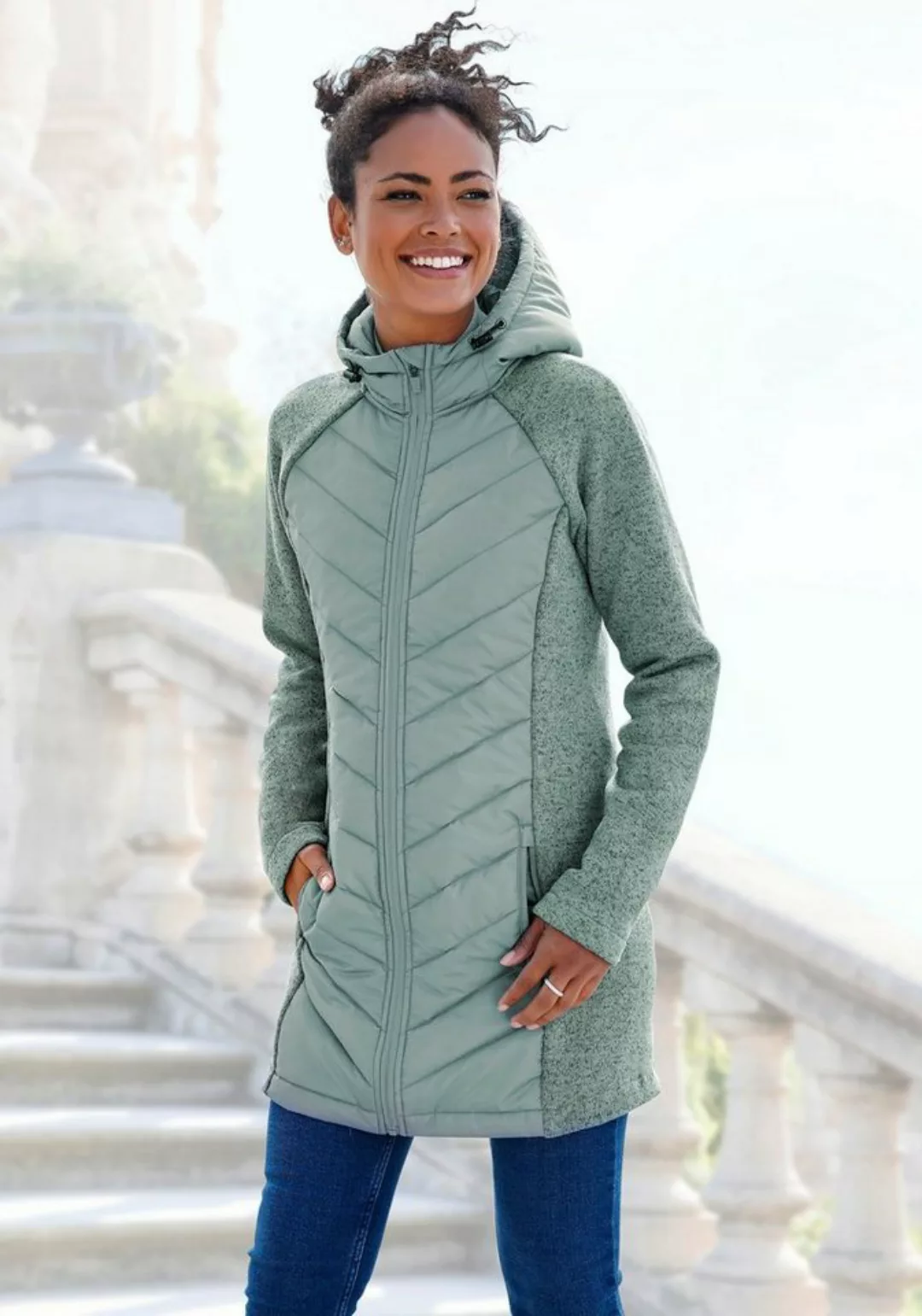 Vivance Steppjacke mit Strickfleece-Ärmeln günstig online kaufen