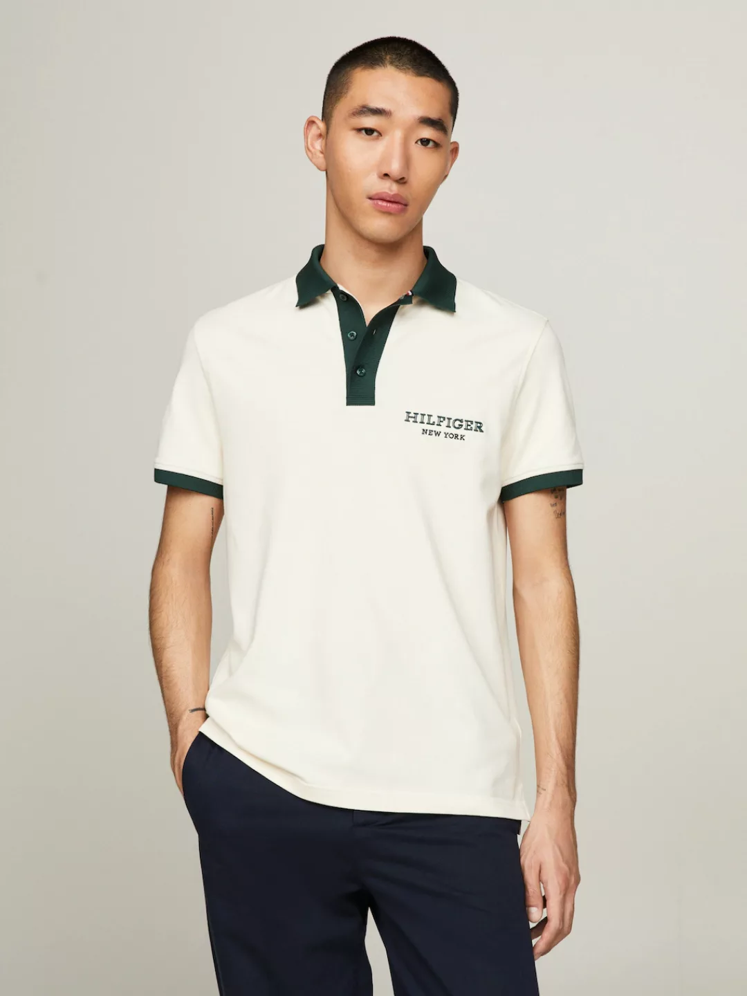 Tommy Hilfiger Poloshirt "MONOTYPE RINGER REG POLO", kontrastfarbene Detail günstig online kaufen