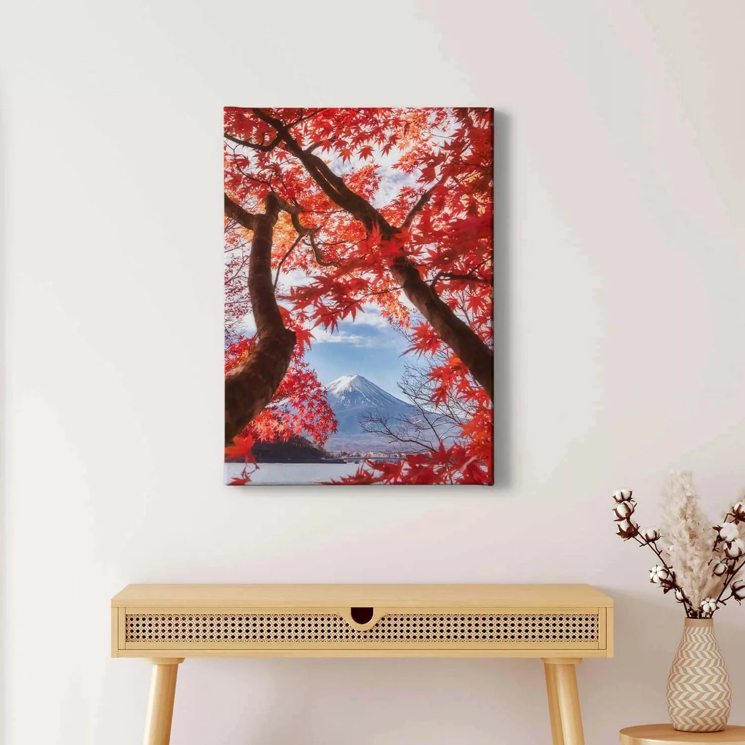Bricoflor Roter Baum Bild Im Asiatischen Stil Landschaftsbild Ideal Für Sch günstig online kaufen