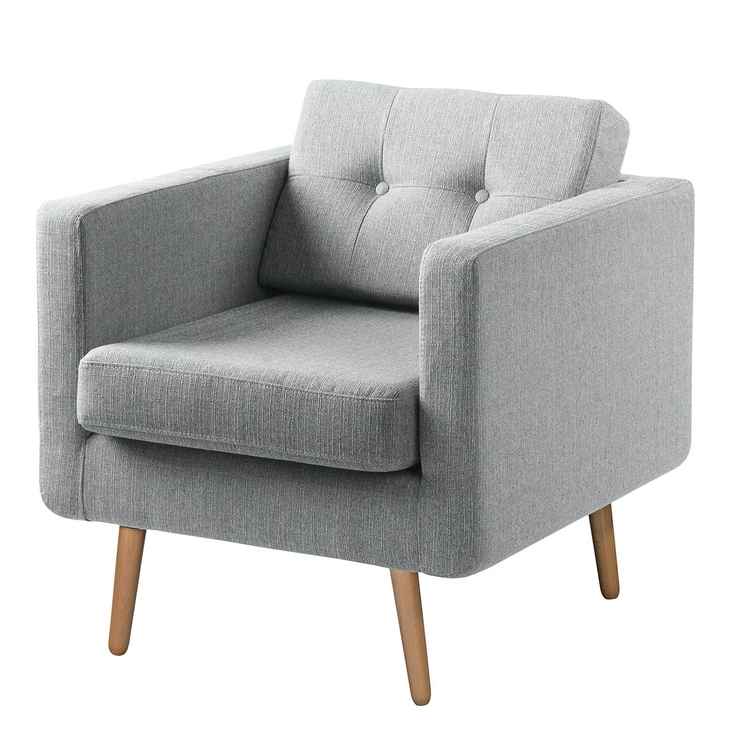 home24 Mørteens Sessel Croom V Silber Webstoff mit Hocker 77x84x81 cm (BxHx günstig online kaufen