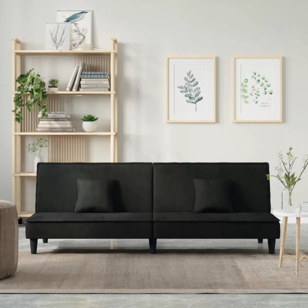 vidaXL Sofa Schlafsofa Schwarz Samt Schlafcouch Couch Sofa günstig online kaufen