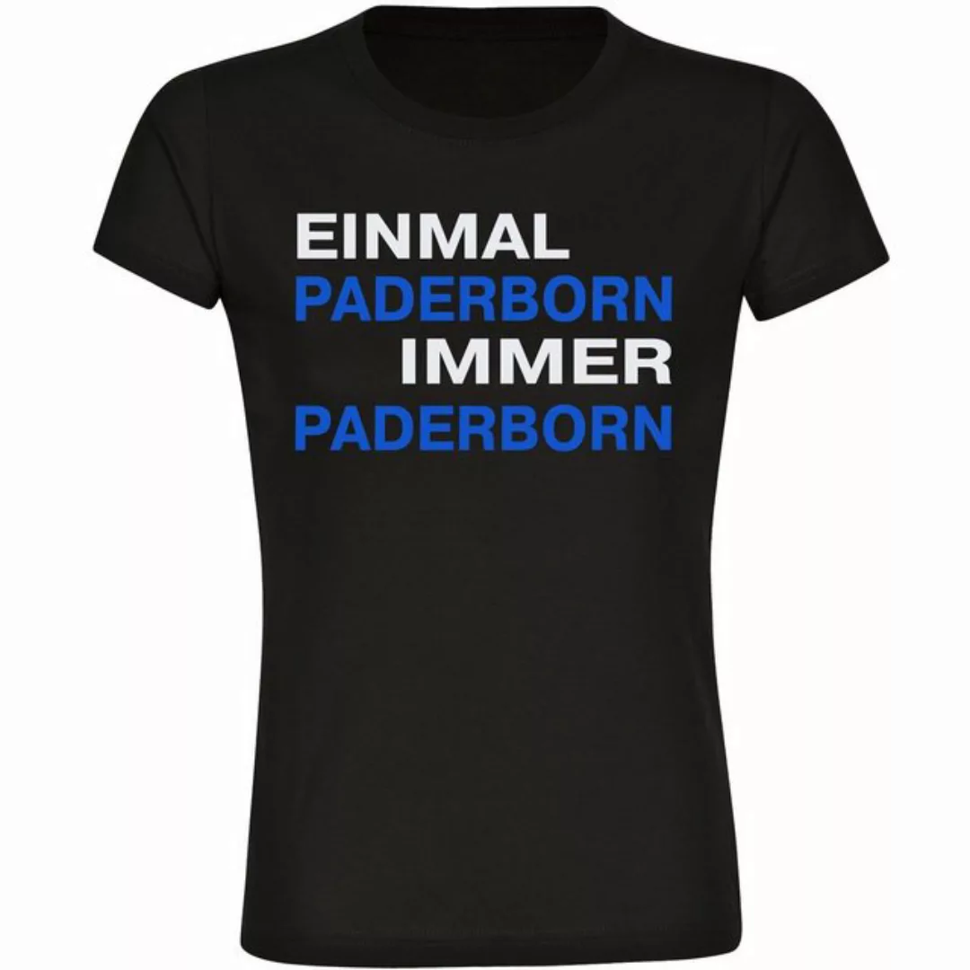 multifanshop T-Shirt Damen Paderborn - Einmal Immer - Frauen günstig online kaufen