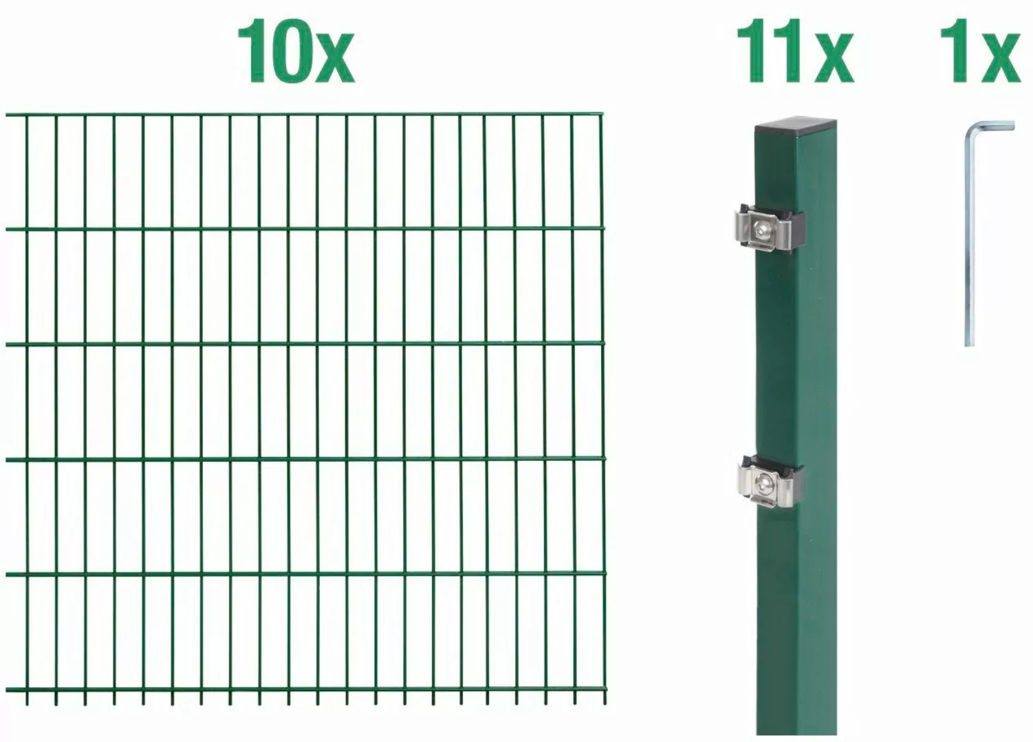 Alberts Doppelstabmattenzaun Grundset, (Set), Höhe: 80-160 günstig online kaufen