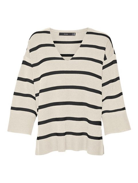 Vero Moda V-Ausschnitt-Pullover VMSABA 3/4 V-NCK STRIPE PULLOVER GA NOOS günstig online kaufen