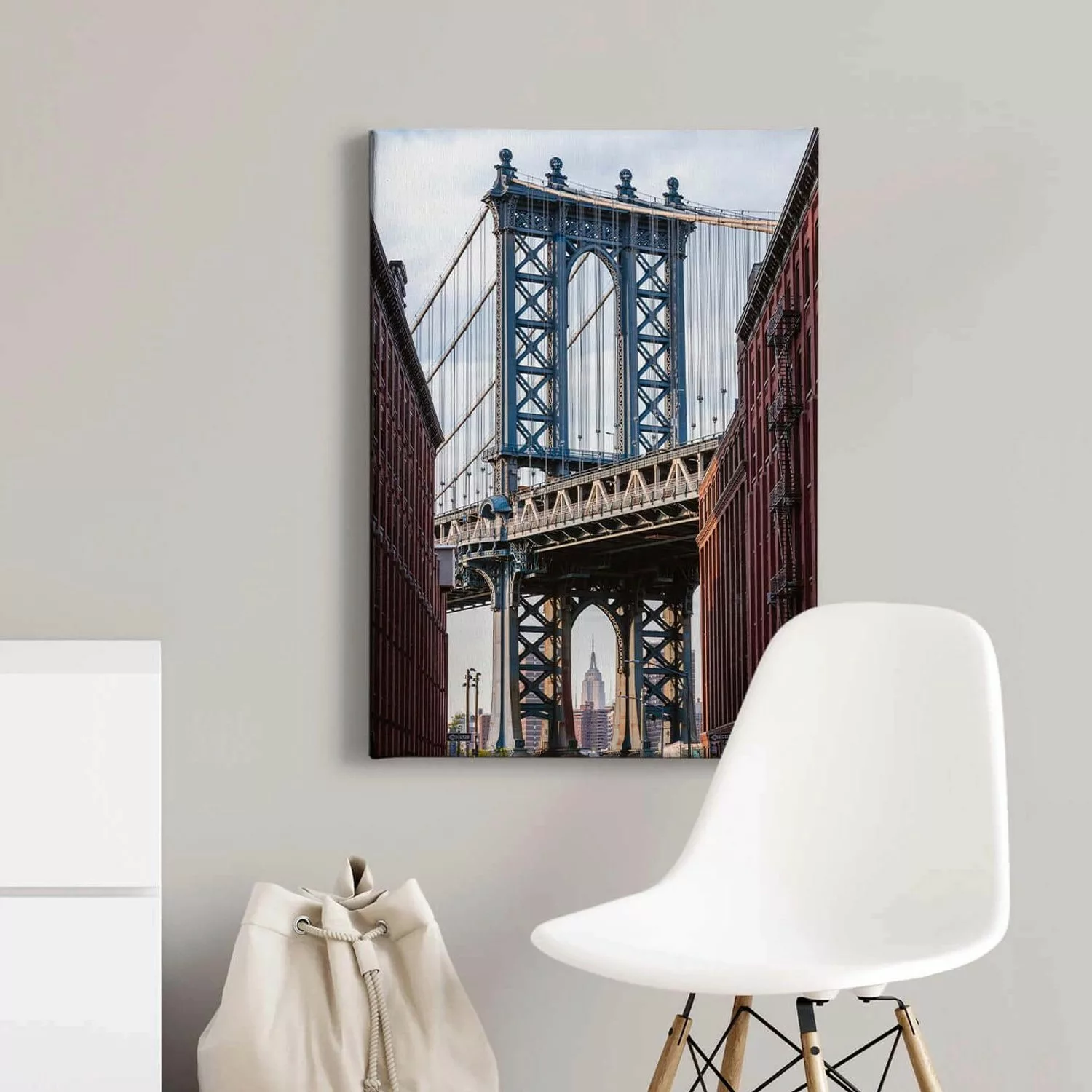 Bricoflor Bild Mit Brooklyn Bridge Leinwand Bild Mit New York Motiv Ideal F günstig online kaufen