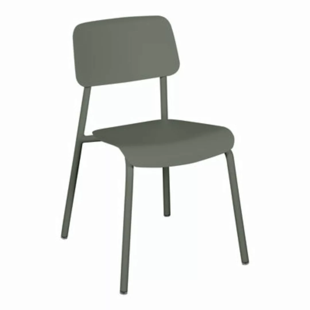 Stapelbarer Stuhl Studie metall grün / Aluminium - Fermob - Grün günstig online kaufen