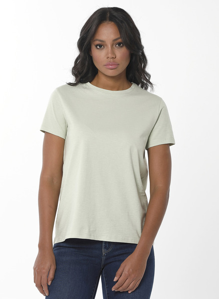 Damen Basic T-shirt Aus Bio-baumwolle günstig online kaufen