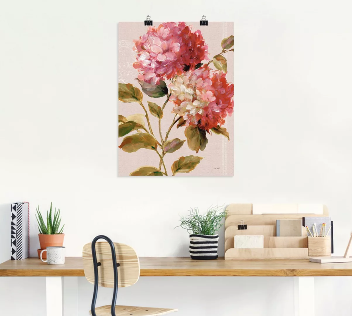 Artland Wandbild "Harmonische Hortensien", Blumen, (1 St.), als Leinwandbil günstig online kaufen