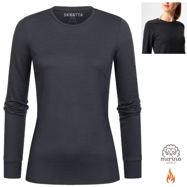 Skratta Kurzarmshirt Skratta - Damen wärmendes Thermoshirt Longshirt mit Me günstig online kaufen