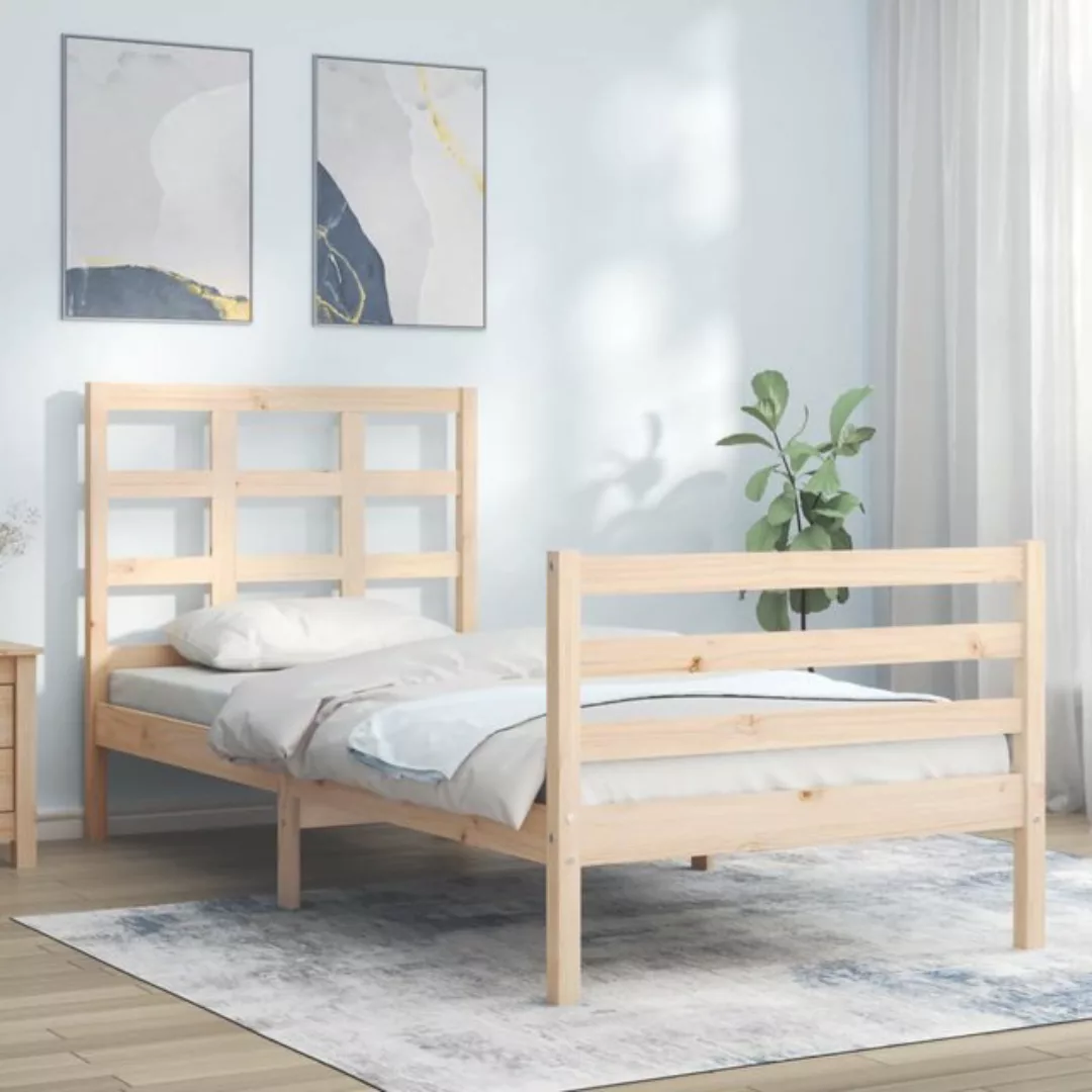 vidaXL Bett Massivholzbett mit Kopfteil günstig online kaufen