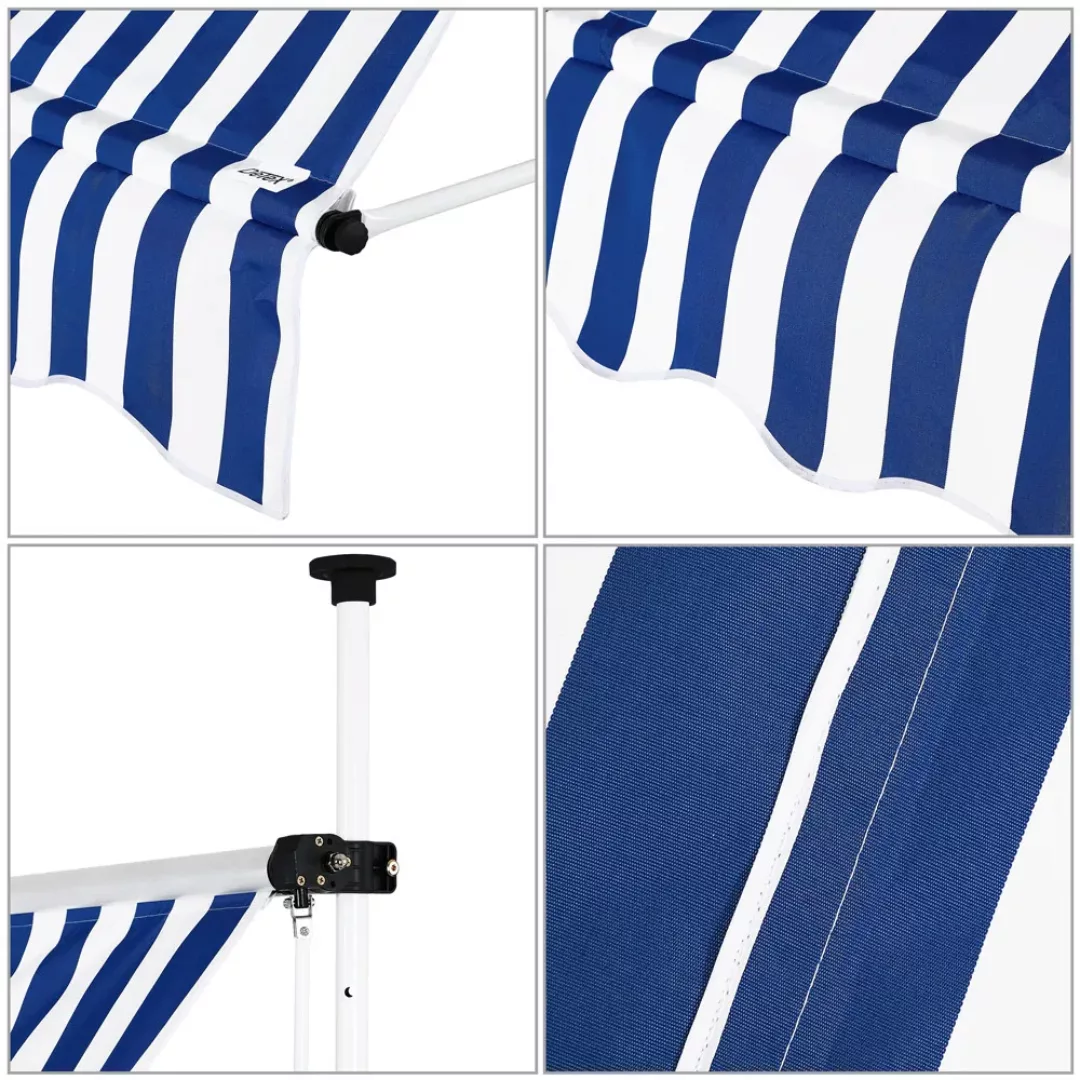 Klemmmarkise Blau/Weiß 150cm günstig online kaufen