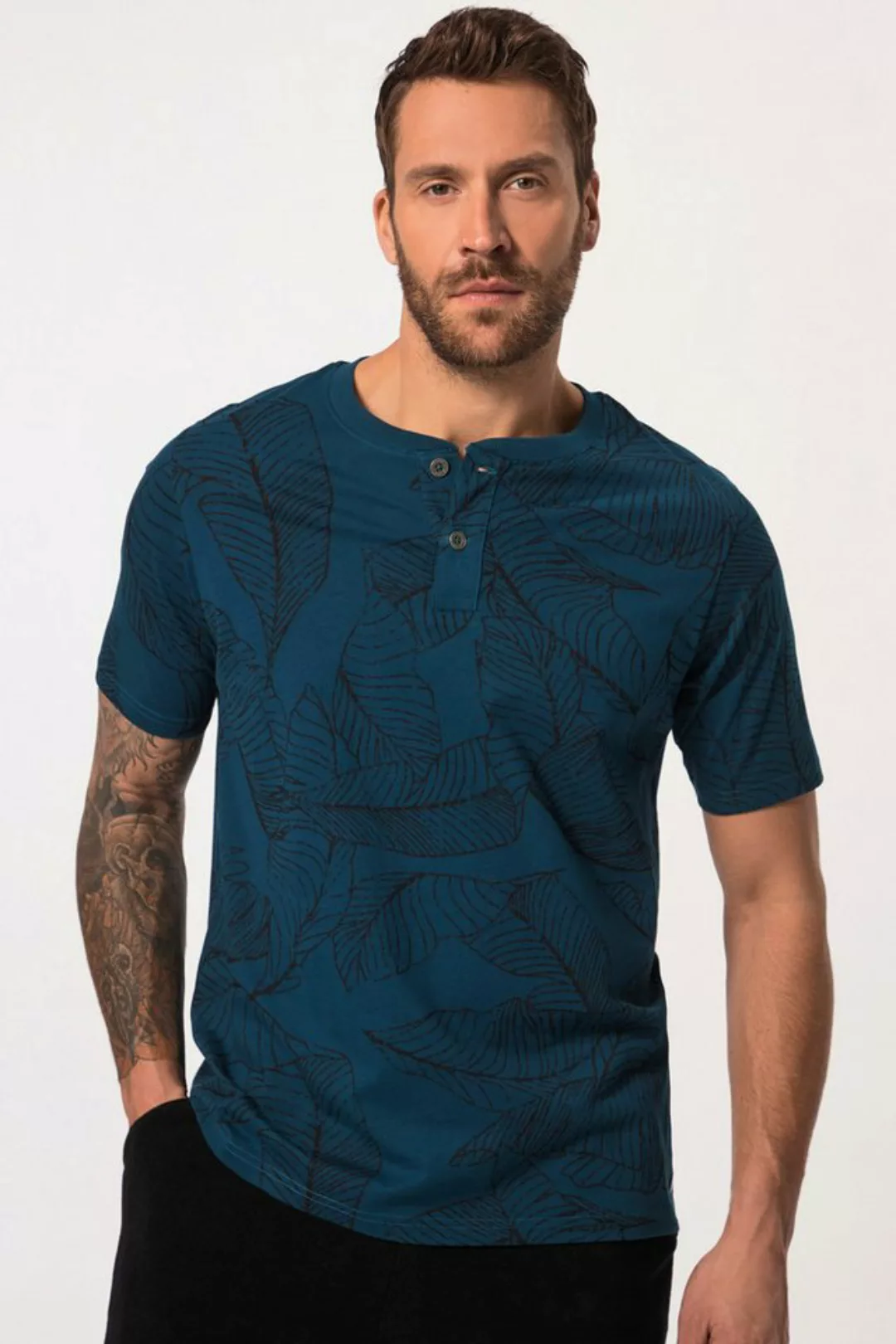 JP1880 T-Shirt JP1880 Henley Halbarm floraler Print bis 8 XL günstig online kaufen