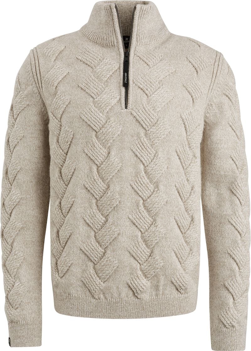 Vanguard Halfzip Pullover Struktur Wool Blend Ecru - Größe L günstig online kaufen