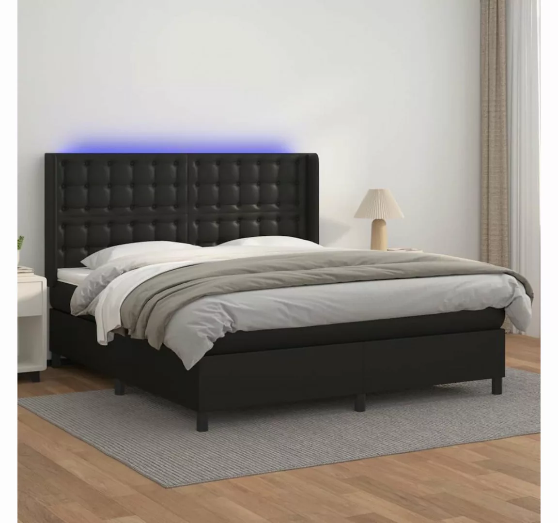 vidaXL Boxspringbett Boxspringbett mit Matratze und LED Kunstleder (180 x 2 günstig online kaufen