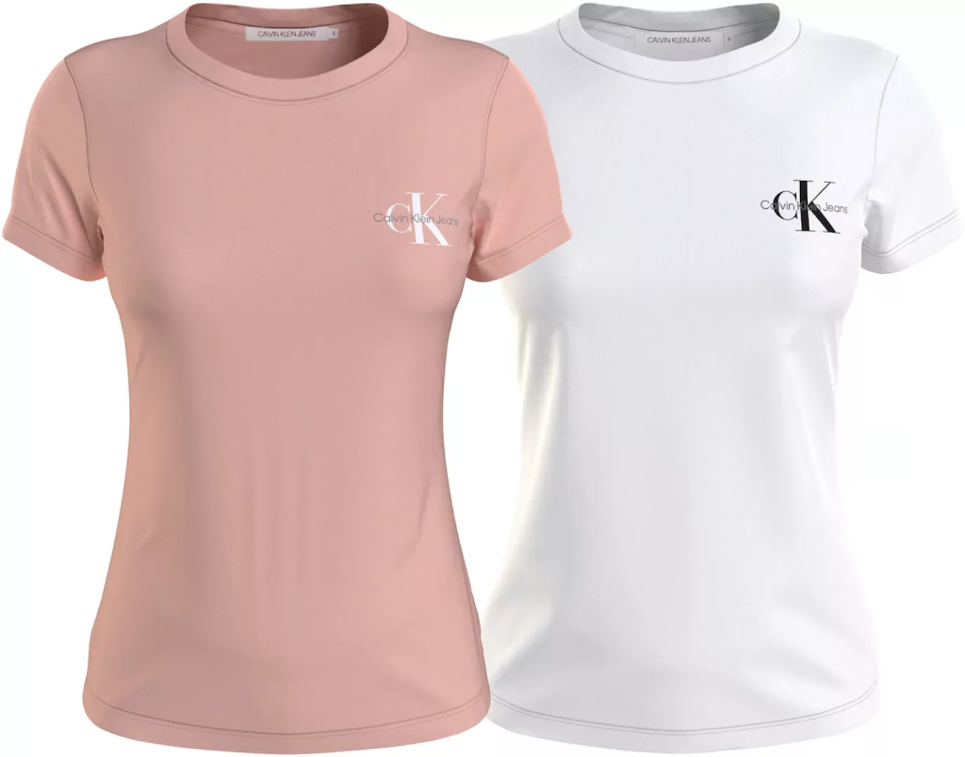 Calvin Klein Jeans Plus T-Shirt "PLUS 2-PACK MONOLOGO SLIM TEE", (Packung) günstig online kaufen