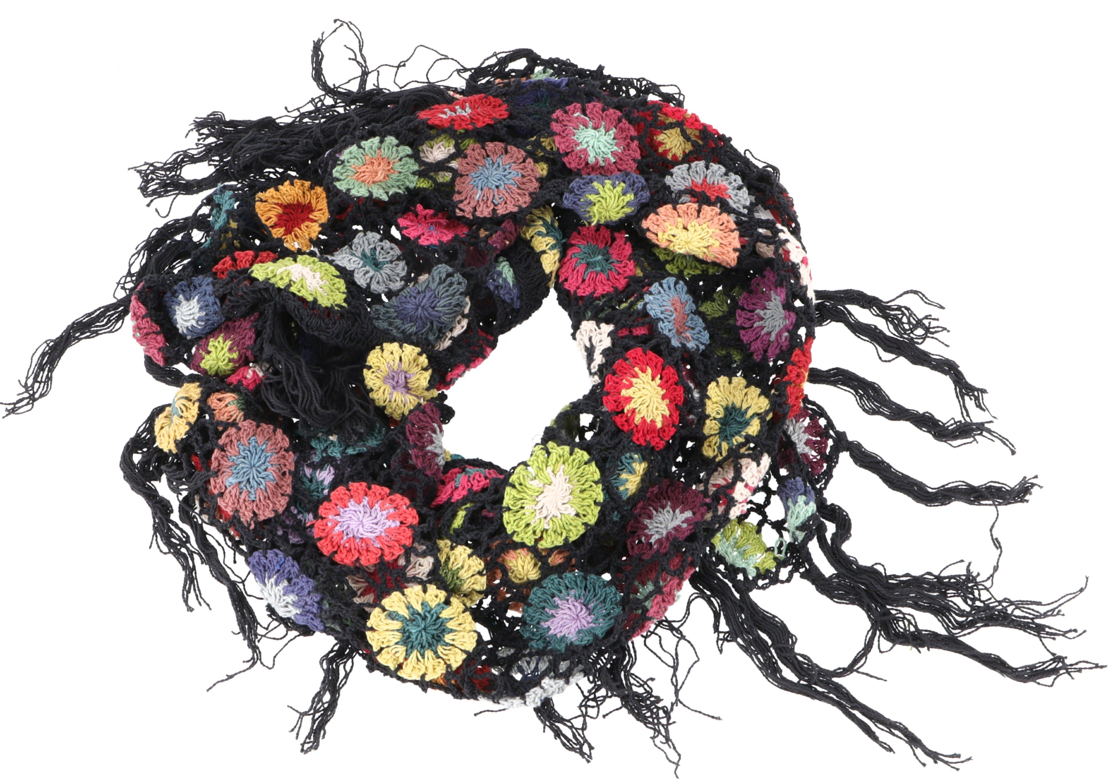 Guru-Shop Halstuch Häkelstola, Hippie Blümchen Häkelschal,.. günstig online kaufen