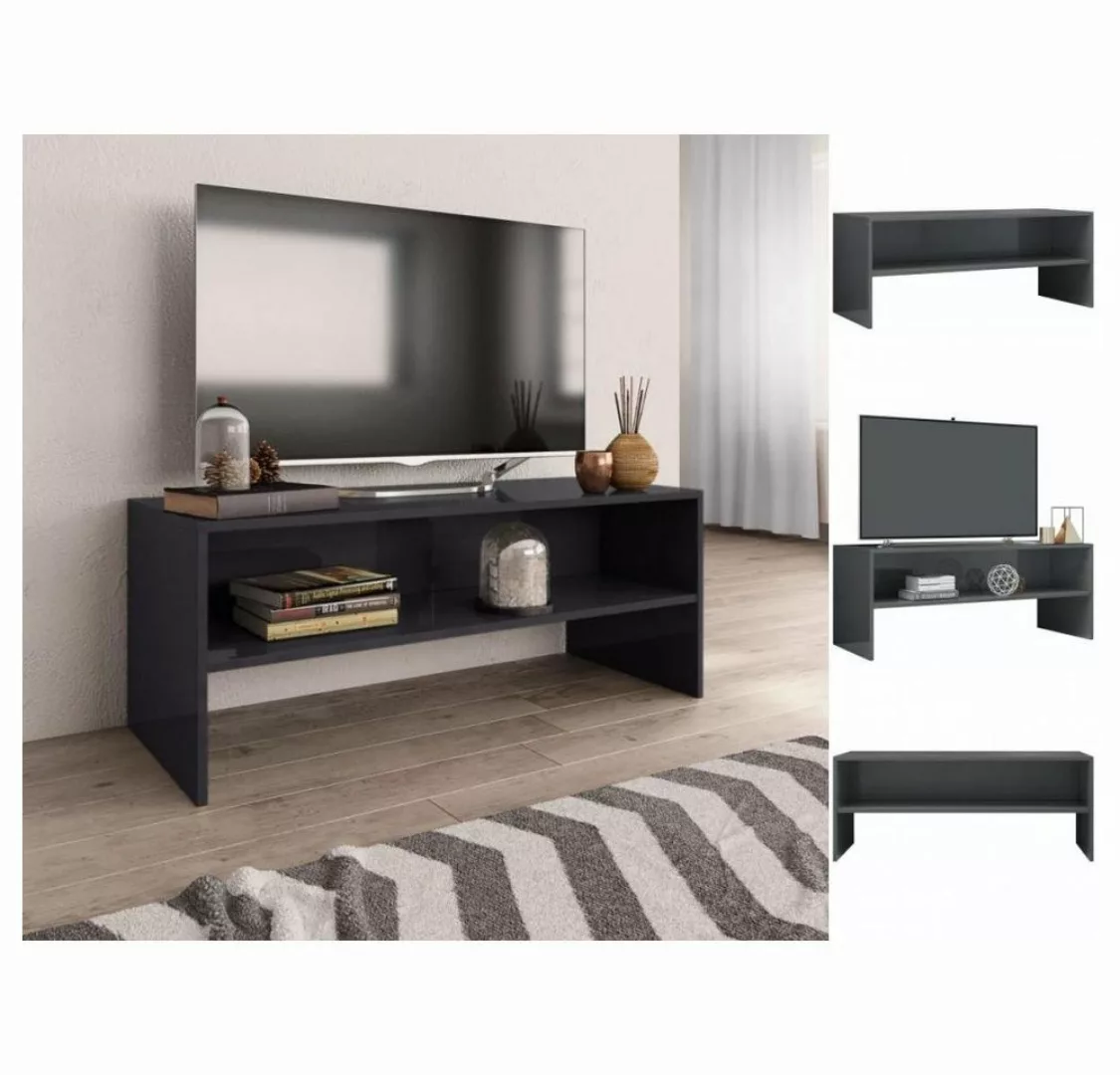 vidaXL TV-Schrank TV-Schrank Hochglanz-Grau 100 x 40 x 40 cm Spanplatte Low günstig online kaufen