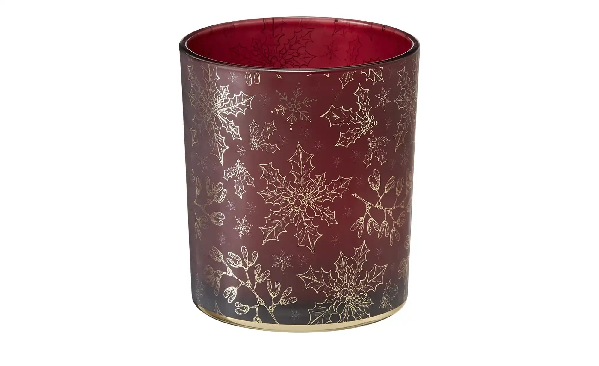 HOME STORY Windlicht ¦ rot ¦ Glas  ¦ Maße (cm): H: 10  Ø: 8.8 Weihnachten - günstig online kaufen