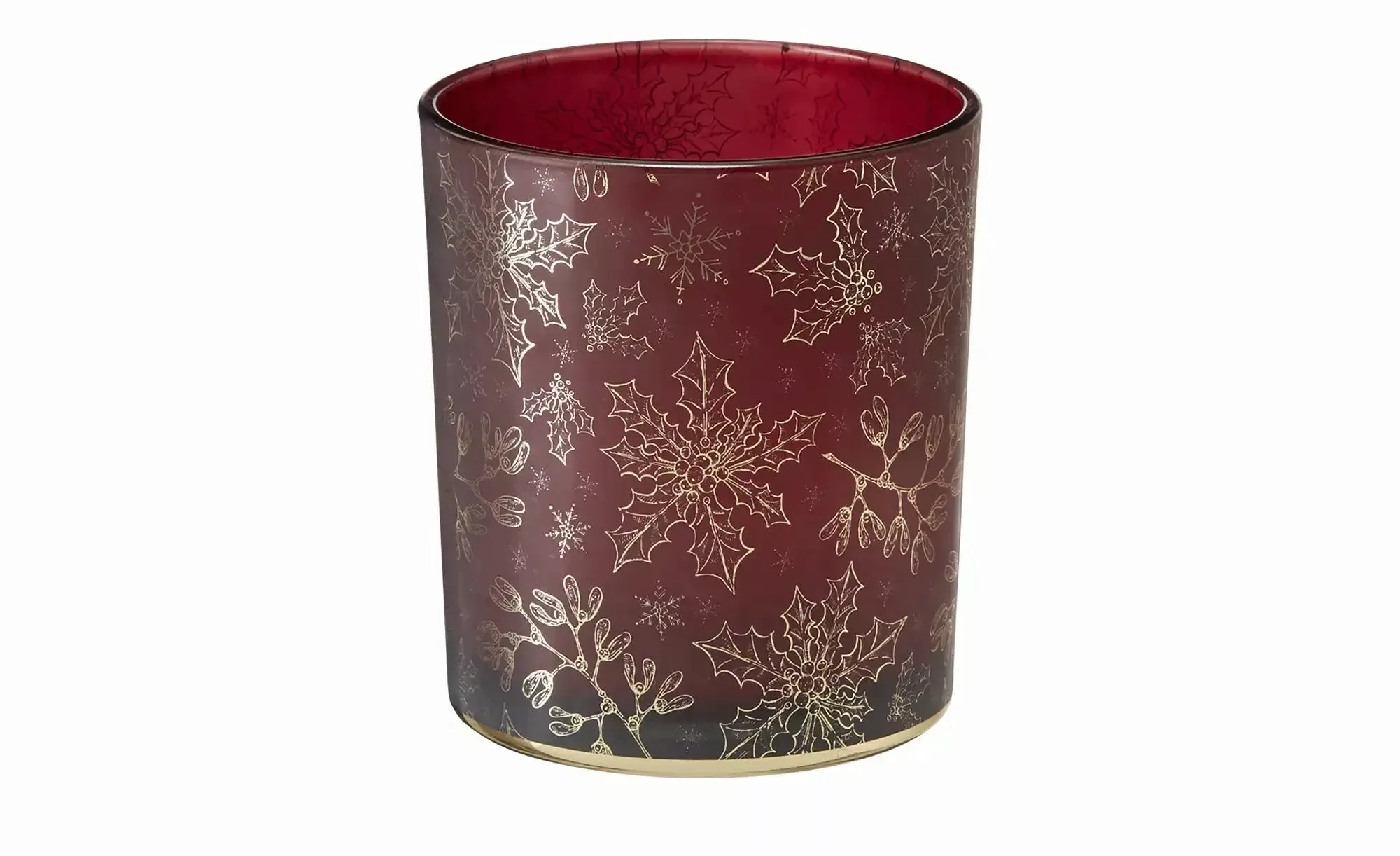 HOME STORY Windlicht ¦ rot ¦ Glas ¦ Maße (cm): H: 10  Ø: 8.8 Weihnachten - günstig online kaufen