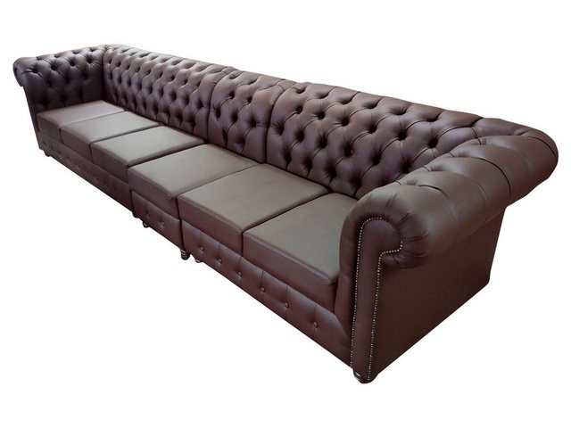 Xlmoebel Sofa XXL Chesterfield Big Sofa Couchen Ledersofa Big Sofas Braun C günstig online kaufen