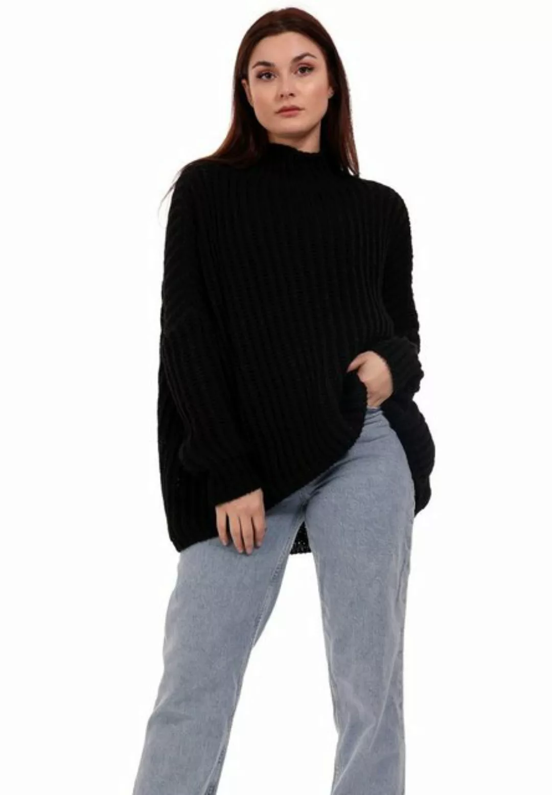 YC Fashion & Style Longpullover Oversized Pullover Grobstrick Vokuhila Swea günstig online kaufen