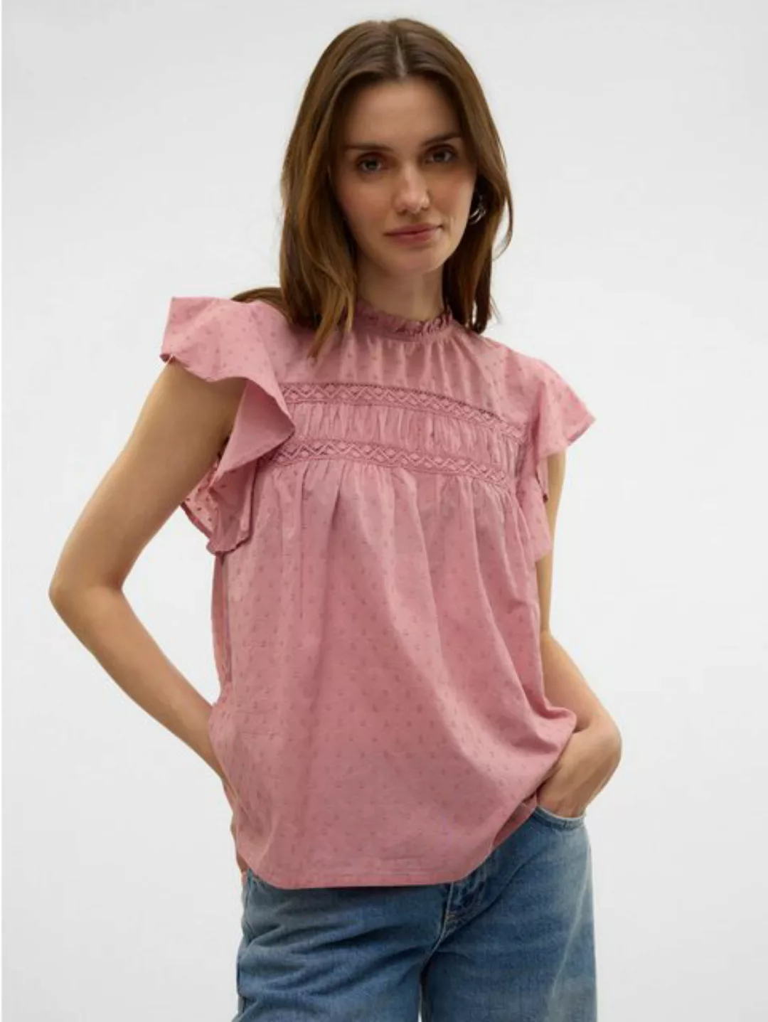 Vero Moda Blusenshirt VMTRINE SL LACE TOP WVN NOOS günstig online kaufen