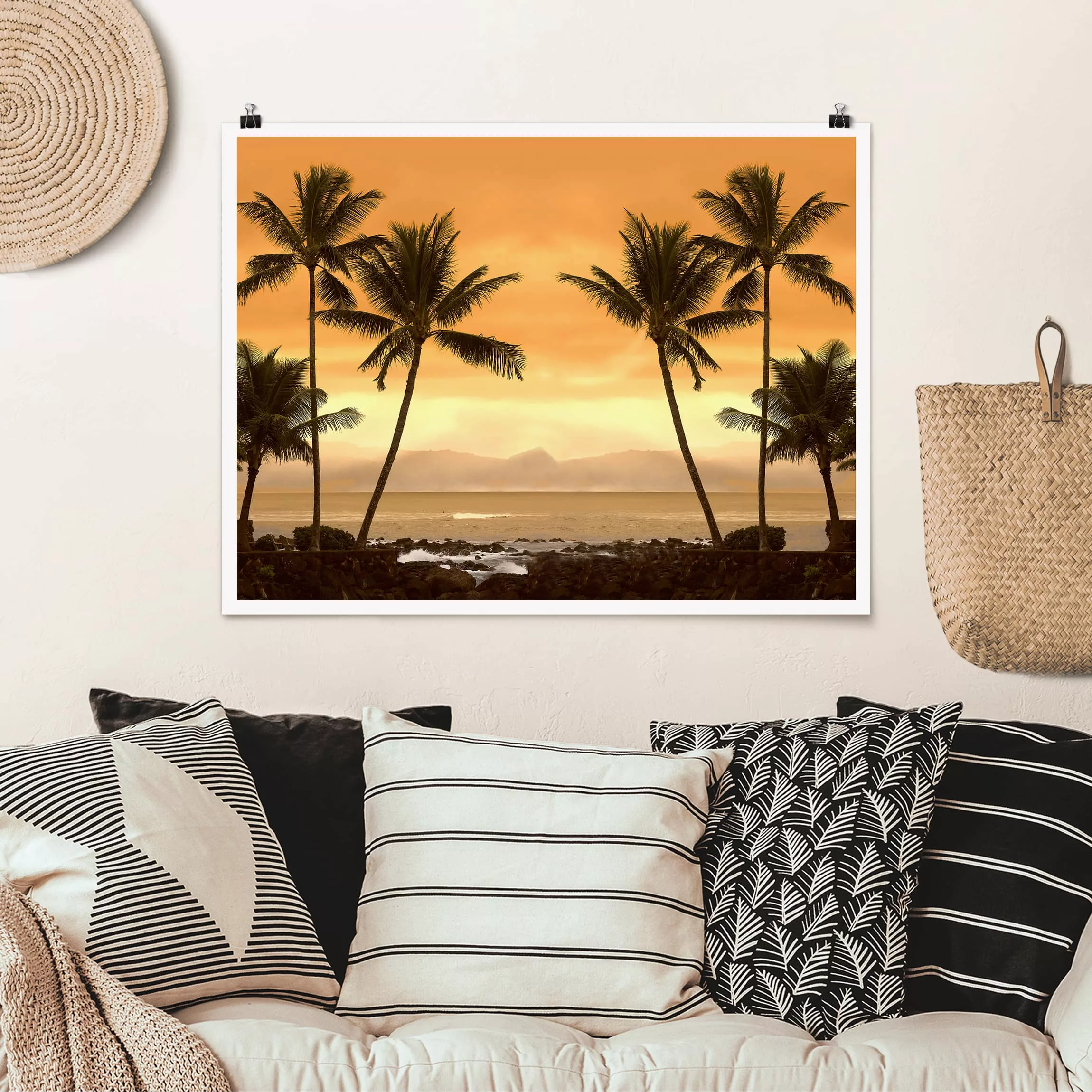 Poster Strand - Querformat Caribbean Sunset II günstig online kaufen