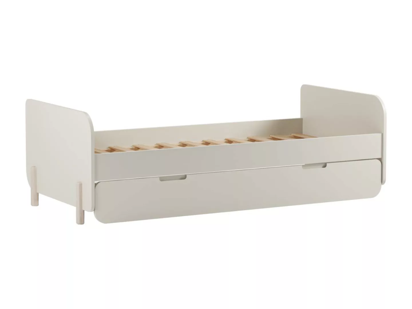 Ausziehbett - 2 x 90 x 190 cm - MDF & Kiefernholz - Holzfarben & Beige - TA günstig online kaufen
