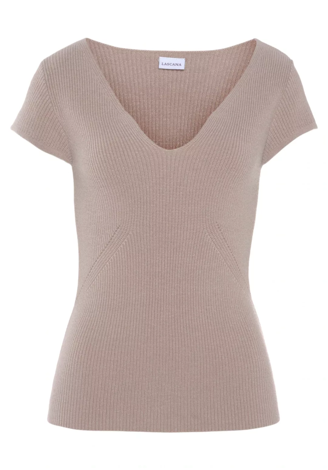 LASCANA Kurzarmpullover aus Rippstrick, eleganter Damenpullover in T-Shirt- günstig online kaufen
